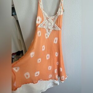 Silk Fairycore Dress Y2k peach dress silk